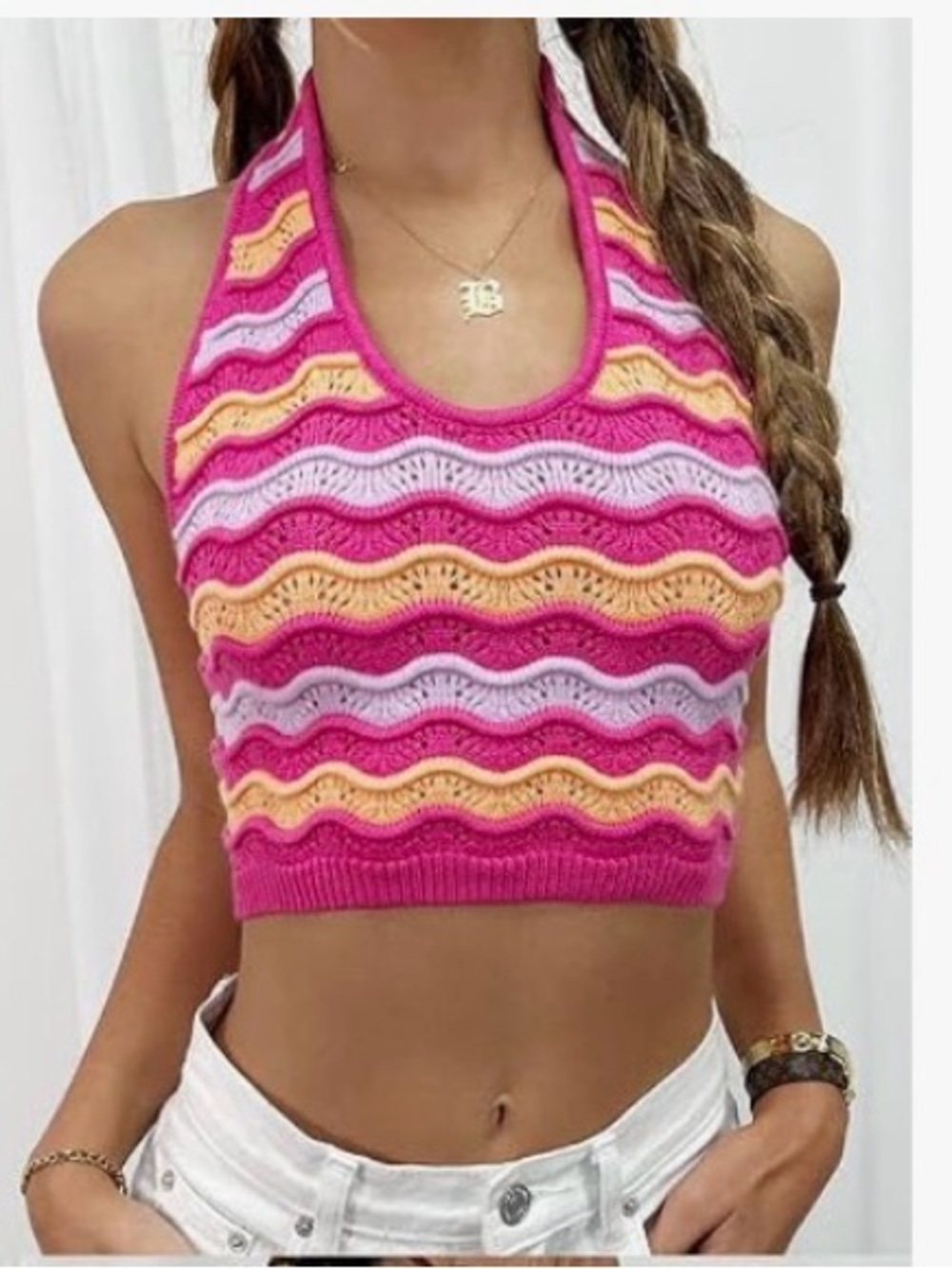 NWOT Cotton Candy LA Crochet Halter